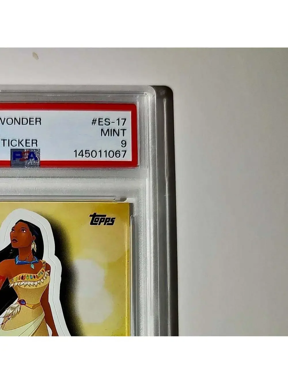 Pocahontas 2025 Topps Disney #ES-17 Enchanted Sticker Card Pocahontas PSA 9